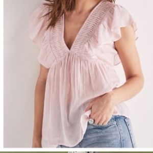 Lucky Brand Pink Ruffle Top